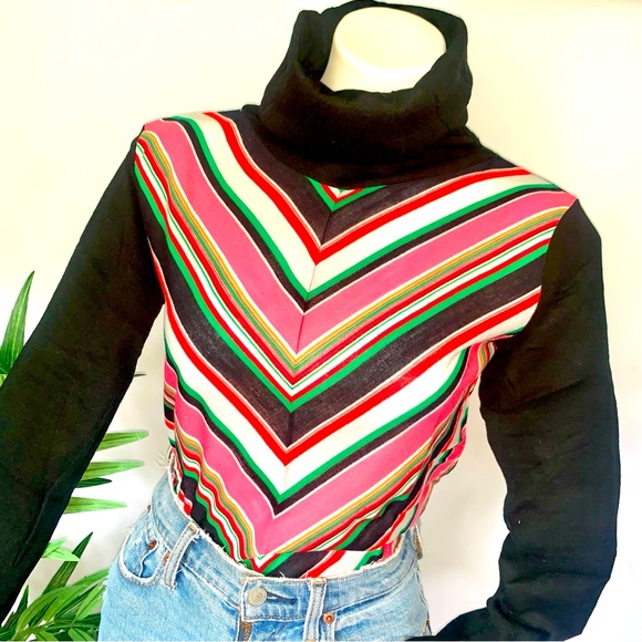 v i n t a g e :: Mod Retro Chevron Zigzag Top Deadstock - Picture 2 of 12